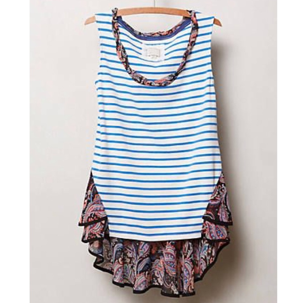 Anthropologie peplum ruffle top